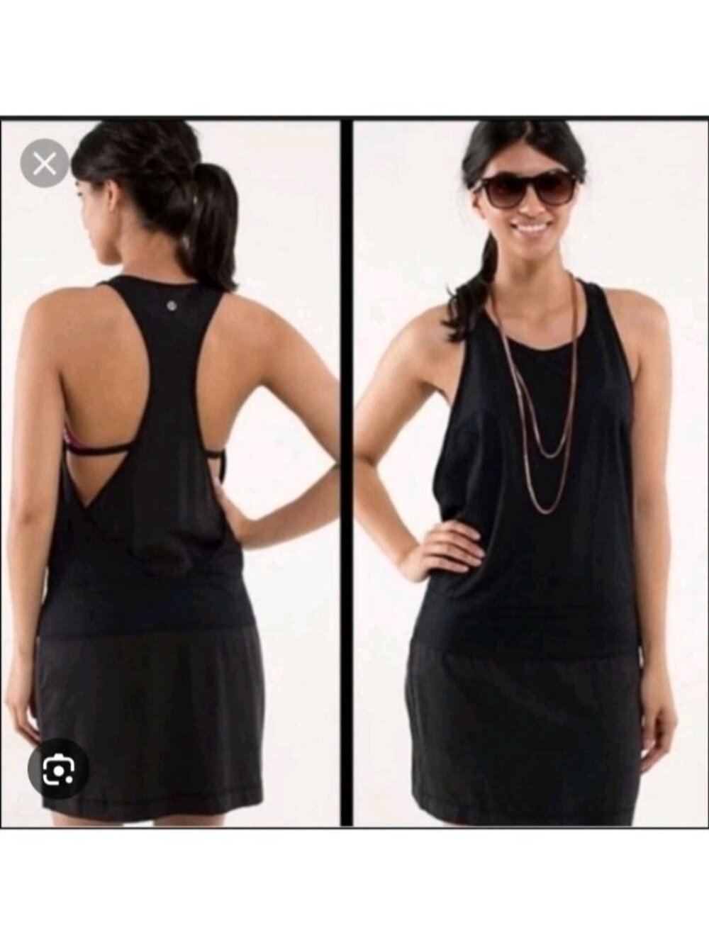 Lululemon LW8346S Blissed Out Athletic Dress Black 4 Workout Tank Racerback